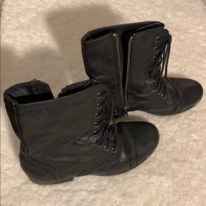 Black combat boots